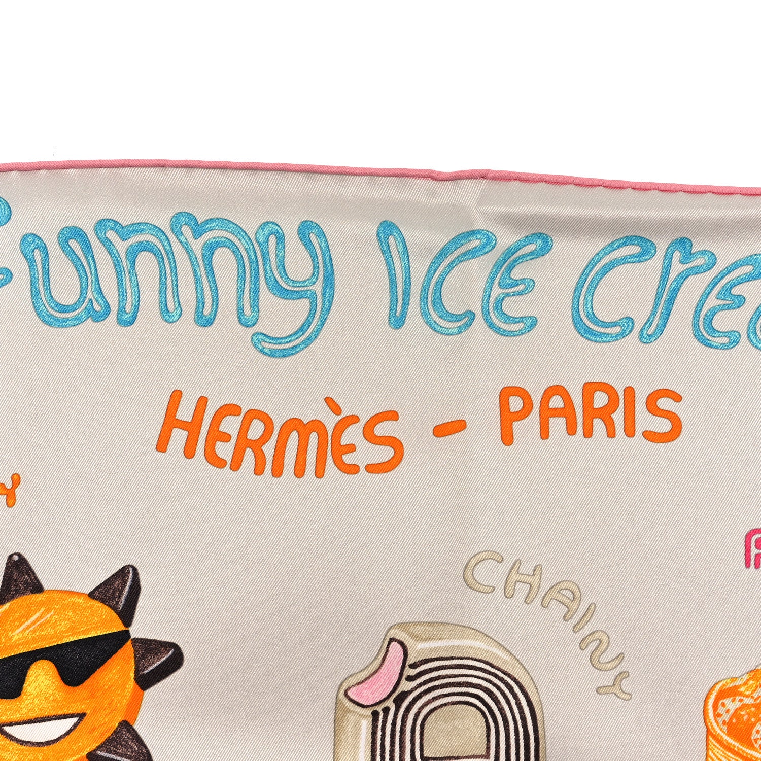 Hermes Silk Funny Ice Cream Scarf 70 Gris Perle Rose Multicolor 2 of 3