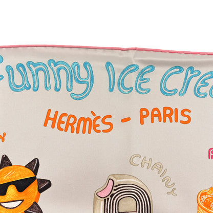 Hermes Silk Funny Ice Cream Scarf 70 Gris Perle Rose Multicolor 2 of 3