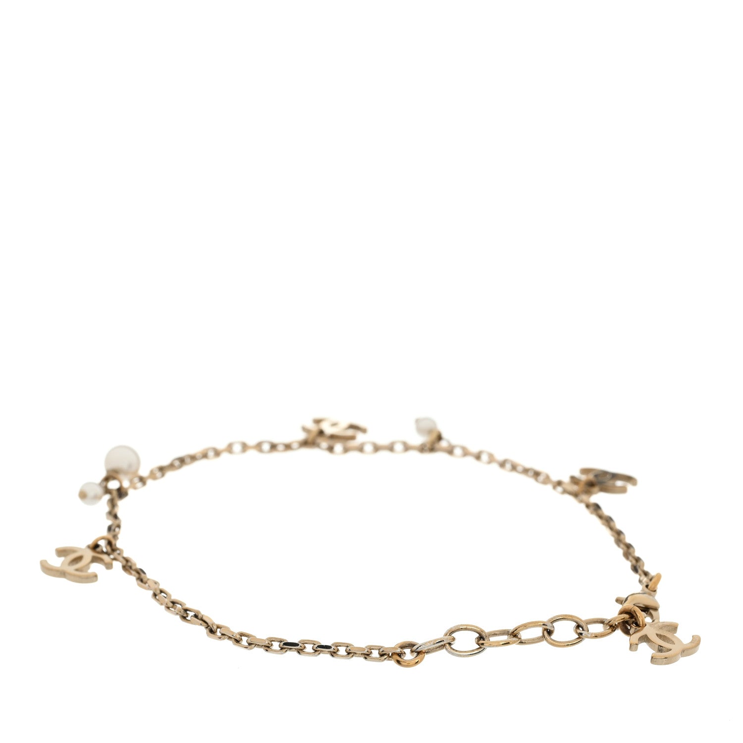 Chanel Pearl CC Chain Anklet Gold 3 of 5