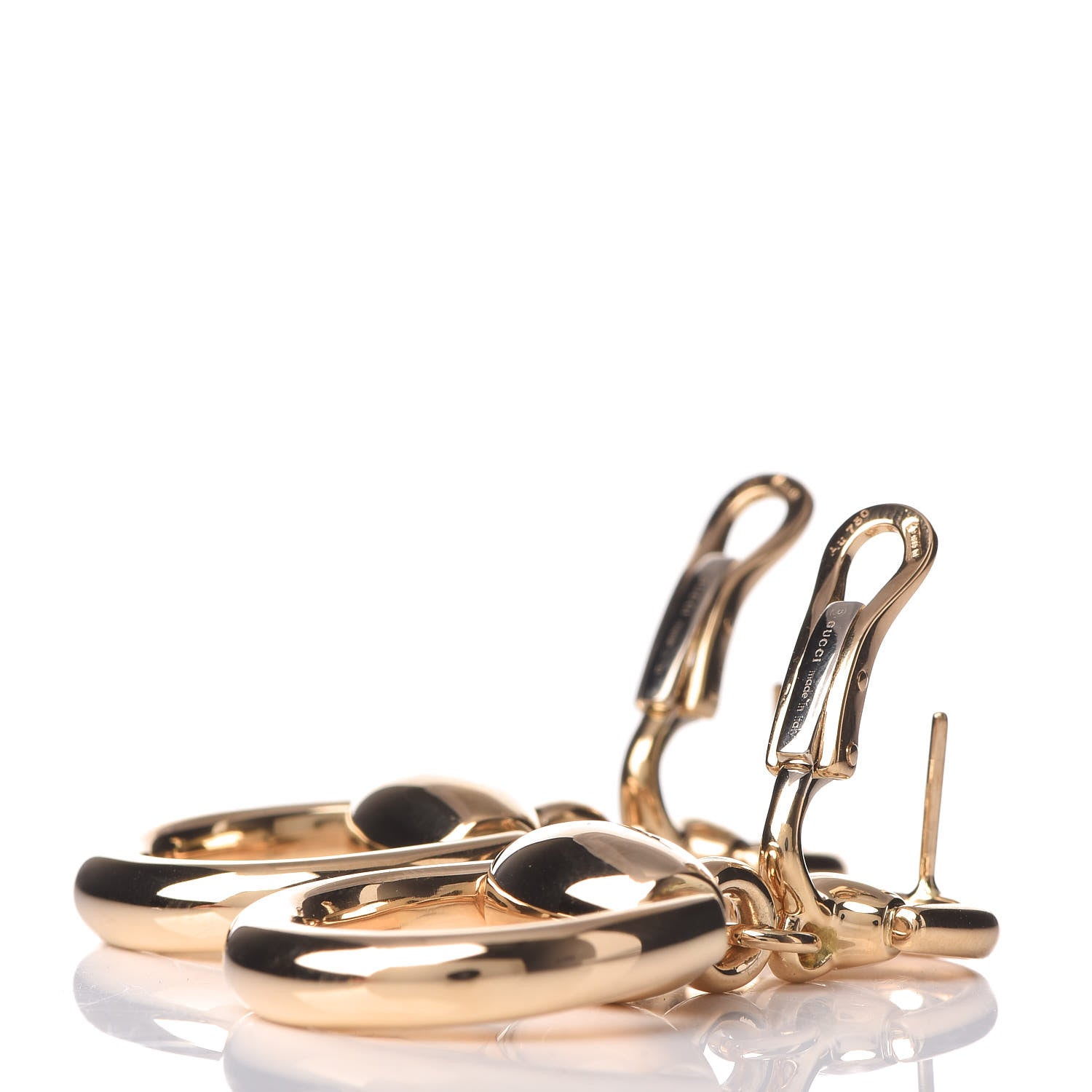 Gucci 18K Yellow Gold Horsebit Drop Earrings 3 of 5