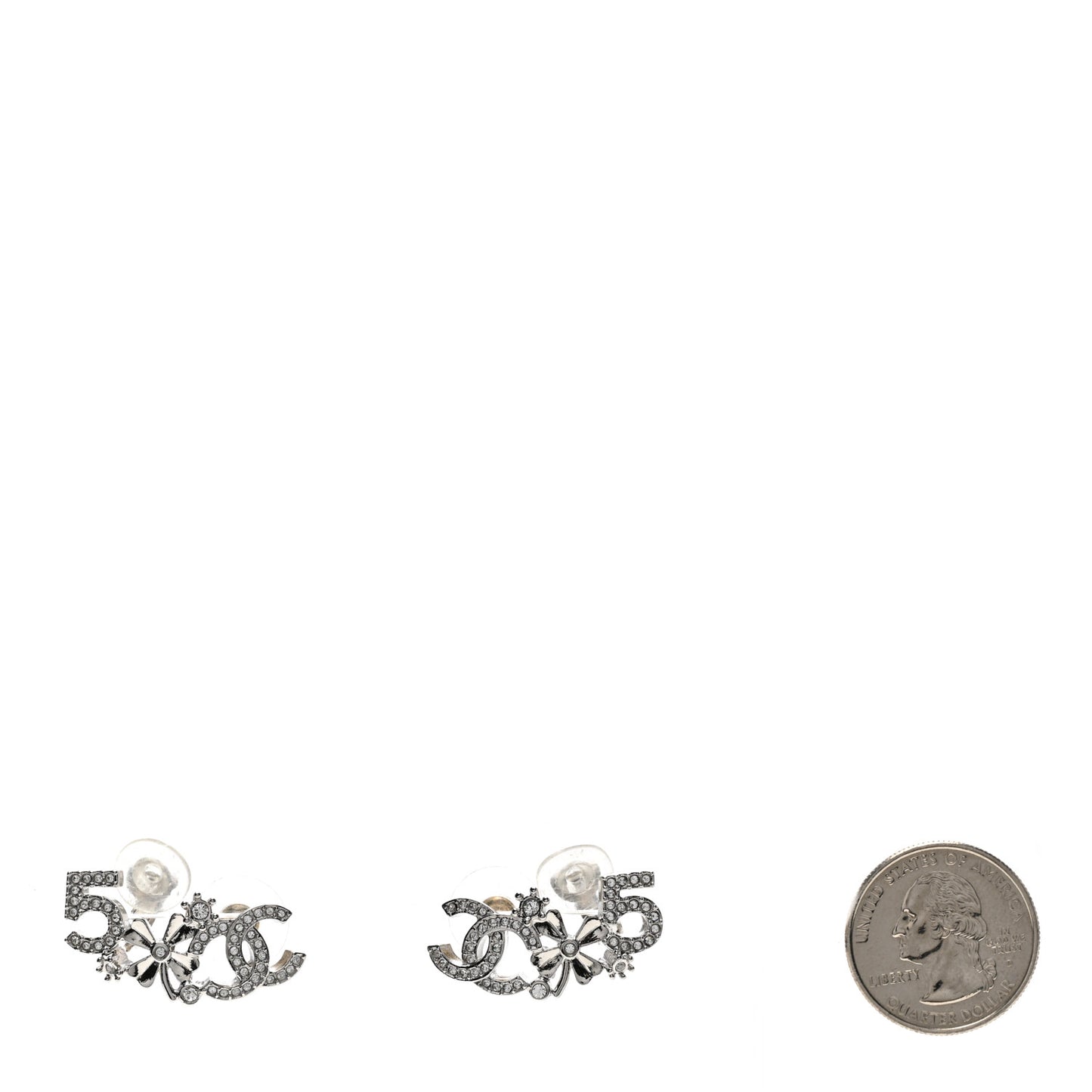 Crystal Star 5 CC Earrings Silver