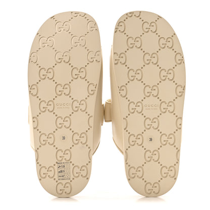Gucci Calfskin Double G Crystal Womens Isla Dad Sandals 39 Ivory 6 of 9