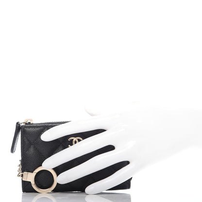 Chanel Caviar Quilted Key Holder Case Black 2 of 7