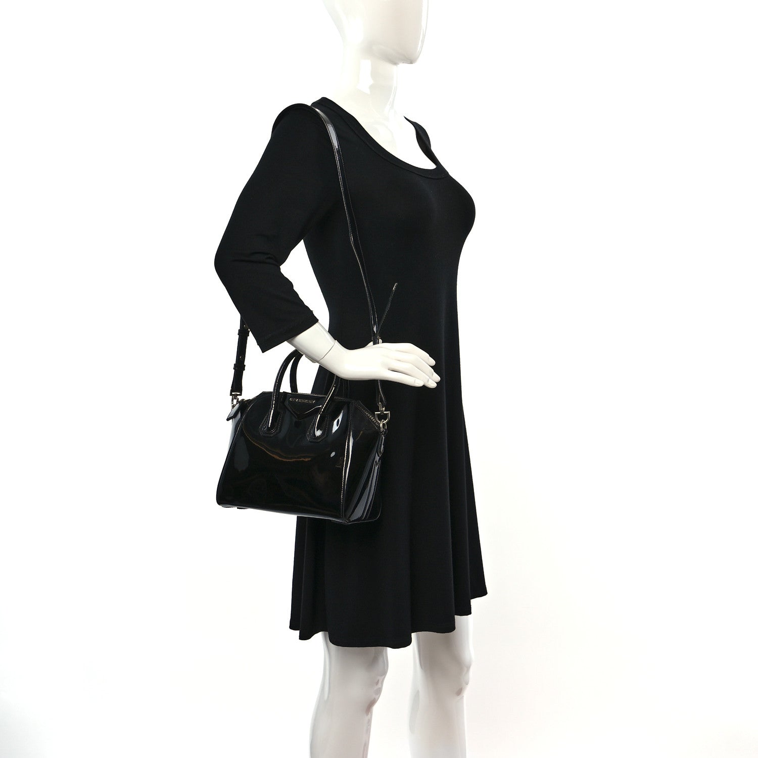 Givenchy Patent Calfskin Mini Antigona Black 2 of 9