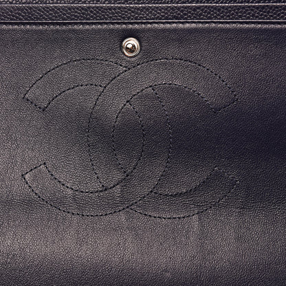 Chanel Caviar Quilted Maxi Double Flap Navy Blue 16 of 19
