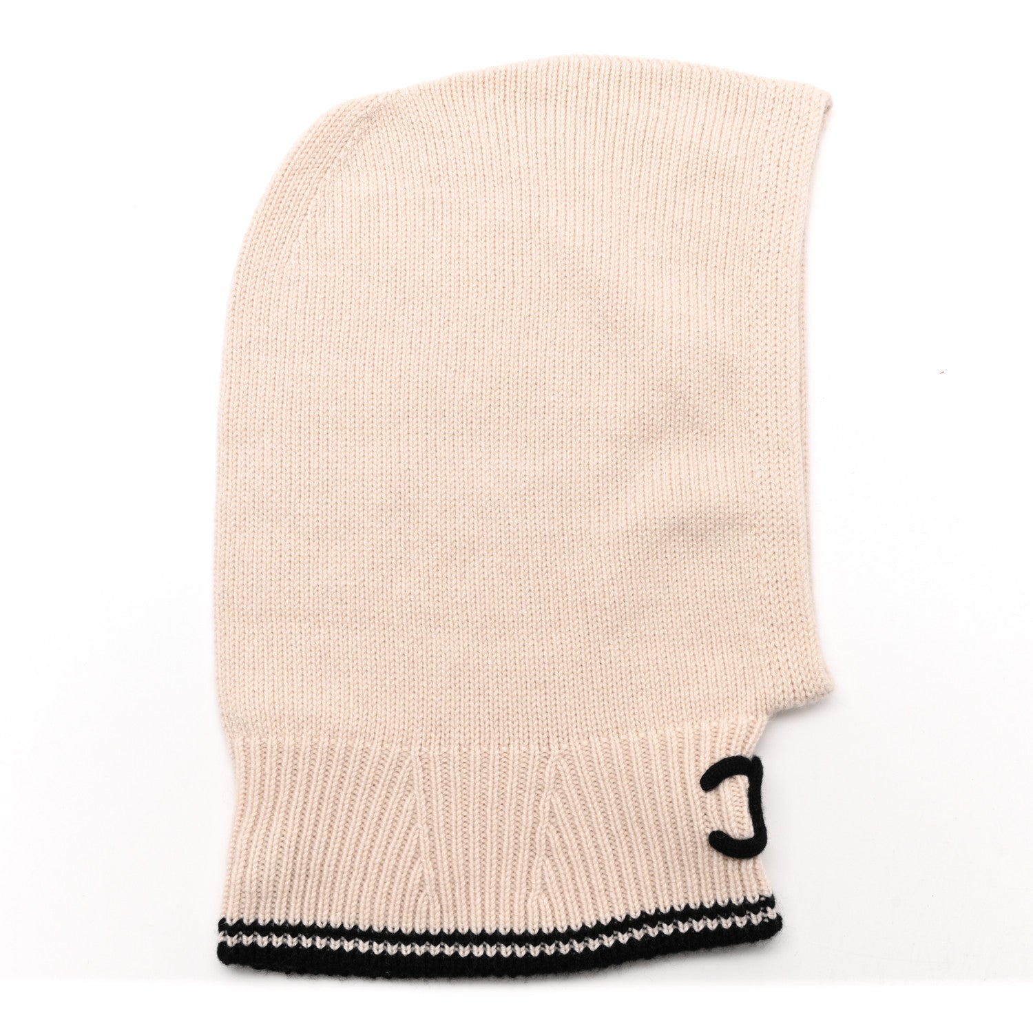 Chanel Cashmere Balaclava Light Beige Black 3 of 5