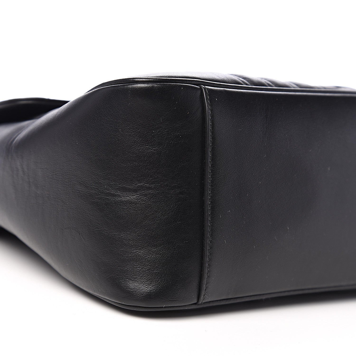 Gucci Calfskin Matelasse Medium GG Marmont Top Handle Shoulder Bag Black 11 of 13