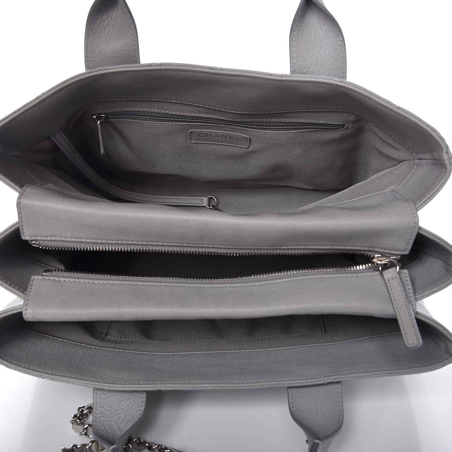 Chanel Caviar Quilted Large Urban Companion Top Handle Shopping Tote Grey 5 of 11