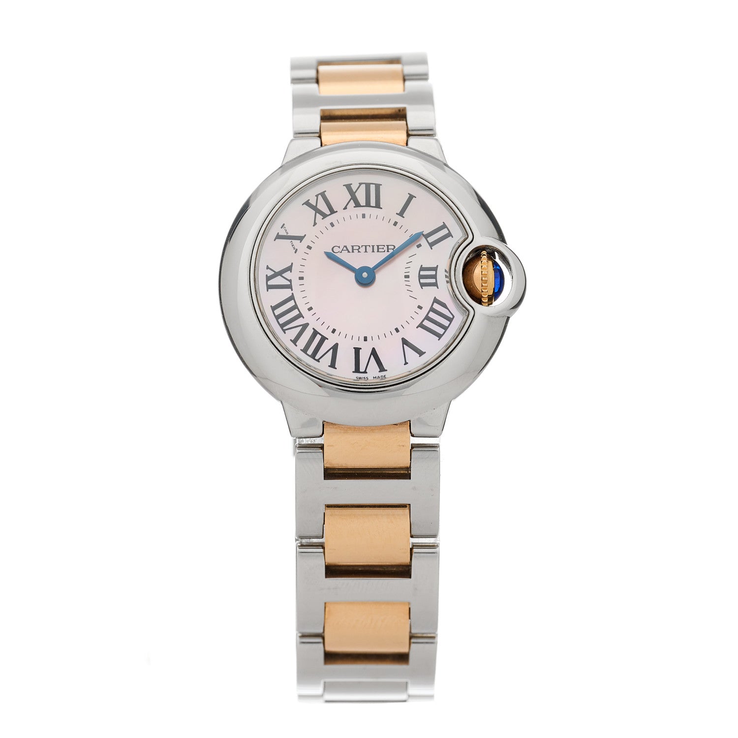 Cartier Stainless Steel 18K Pink Gold Pink Mother of Pearl 28mm Ballon Bleu De Cartier Quartz Watch 1 of 4