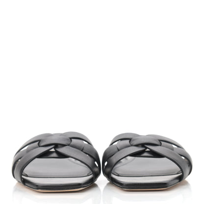 Saint Laurent Calfskin Nu Pied 05 Slide Sandals 35 Black 2 of 10