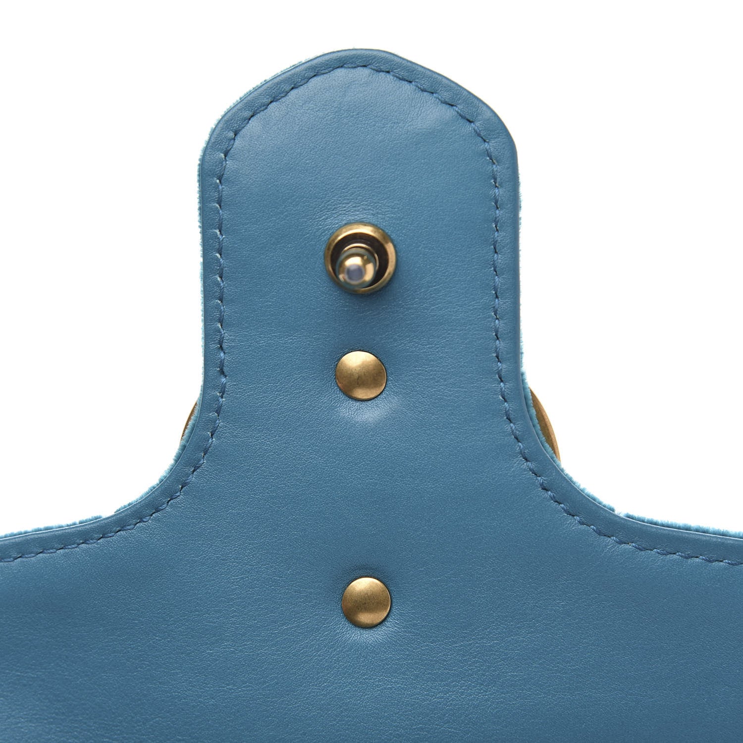 Gucci Velvet Matelasse Small GG Marmont Shoulder Bag Pavone Cyan 9 of 15