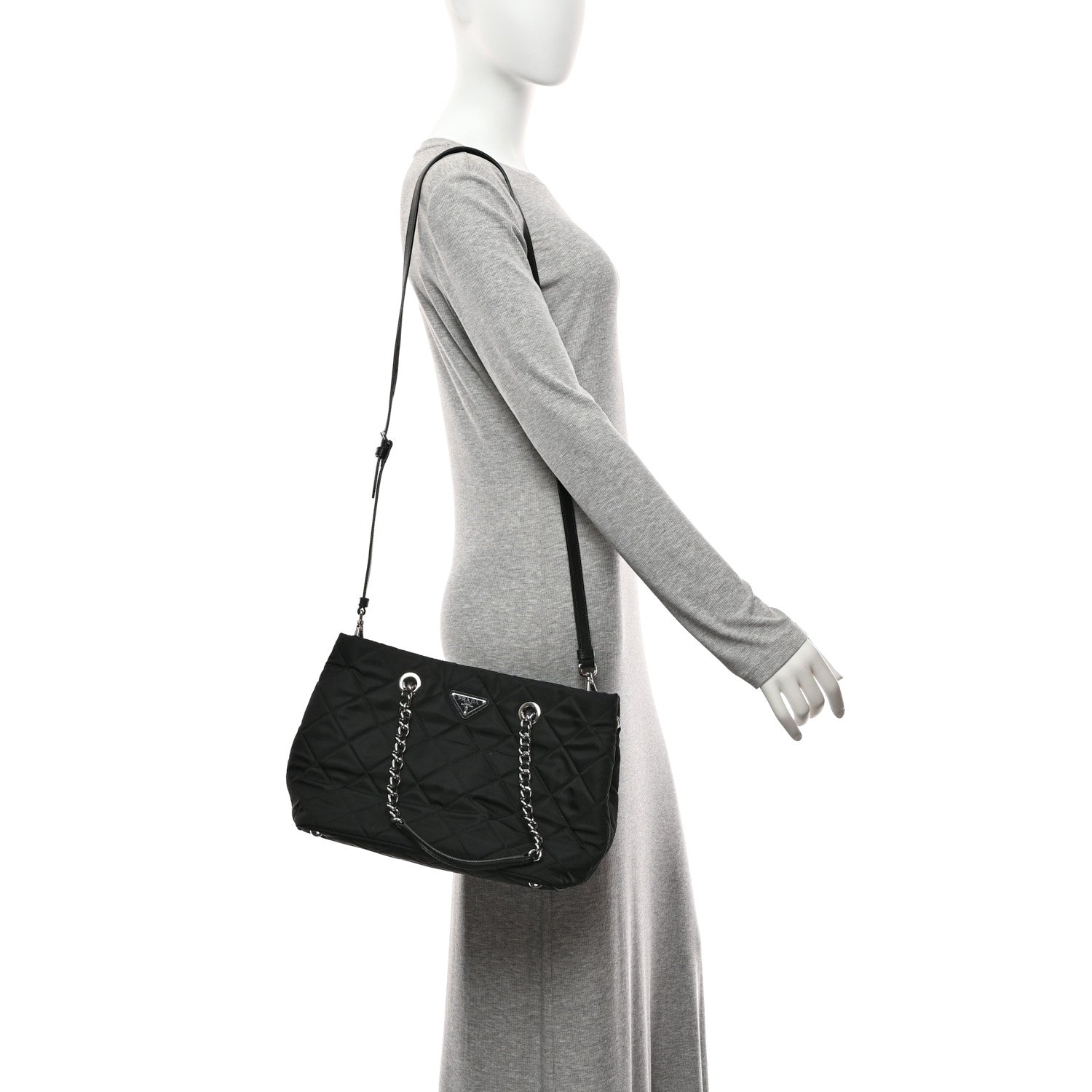 Prada Nylon Tessuto Impuntu Quilted Tote Black 2 of 10