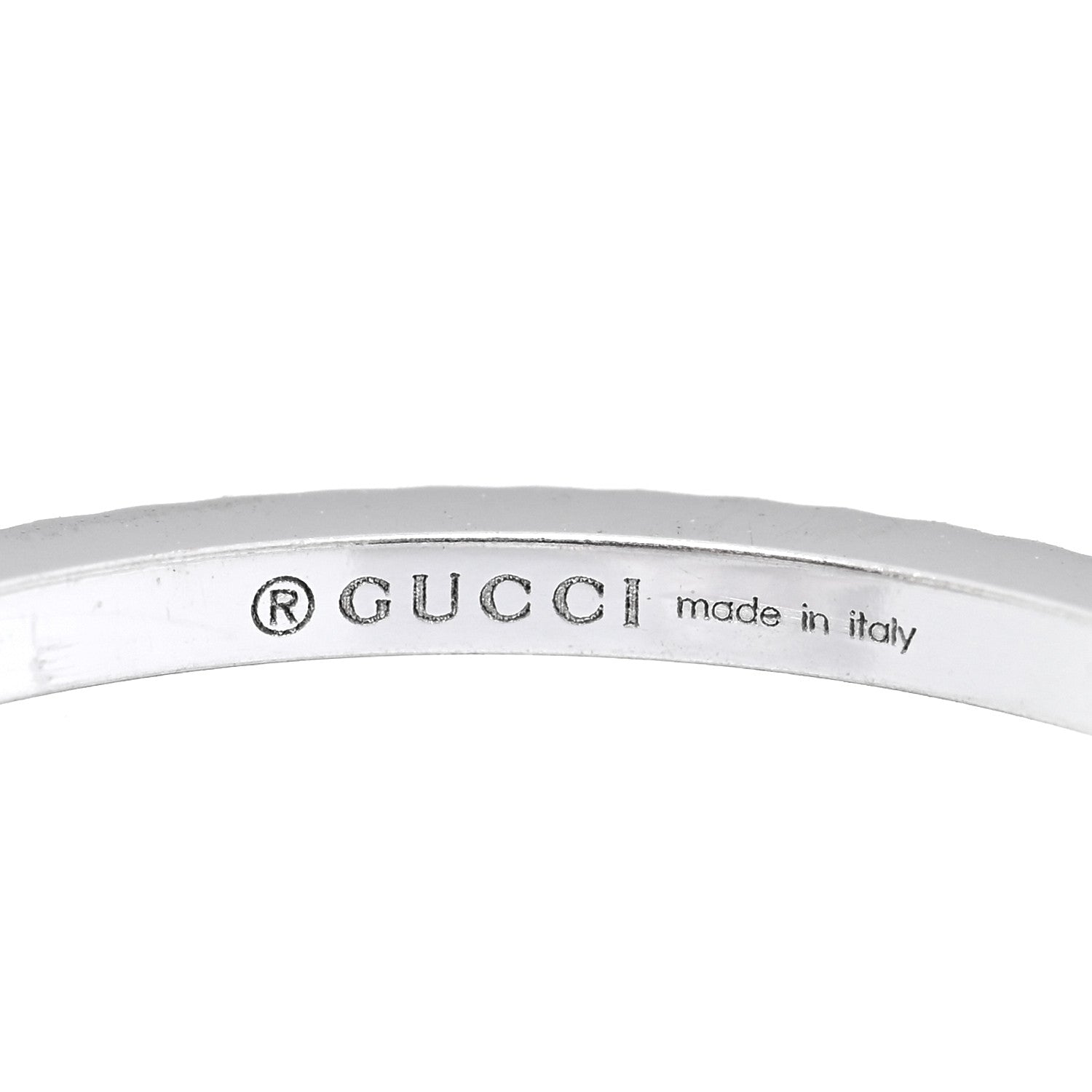 Gucci 18K White Gold Running G Charm Ring 51 5.75 4 of 5