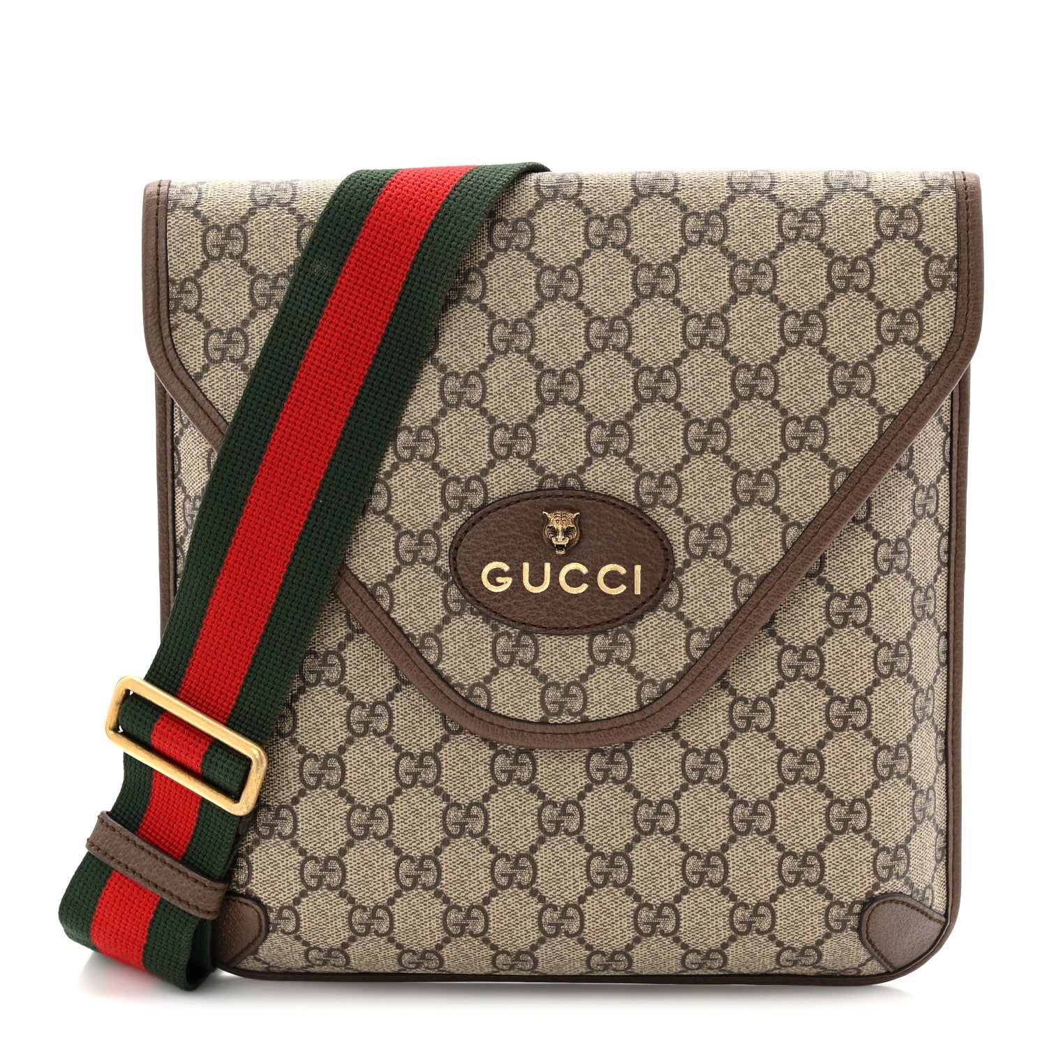 Gucci GG Supreme Monogram Web Medium Neo Vintage Flap Messenger Bag Beige New Acero 1 of 9