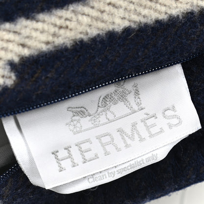 Hermes Wool Cashmere Avalon Pillow GM Ecru Gris Fonce 3 of 3