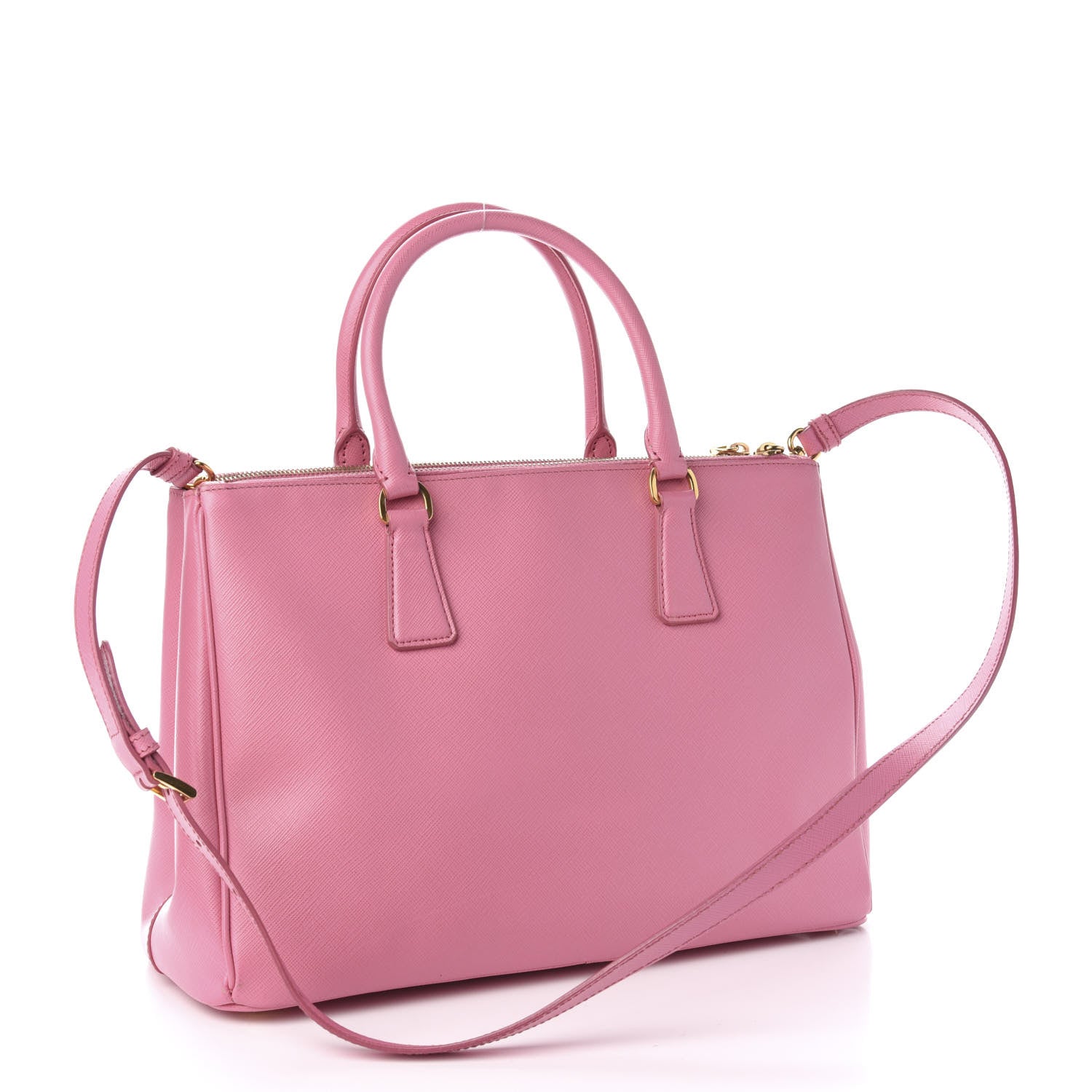 Prada Saffiano Medium Double Zip Galleria Tote Begonia 3 of 16