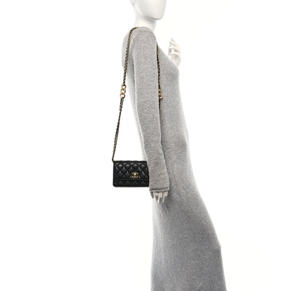 Chanel Caviar Quilted Chain Link Clutch With Chain Black 2 of 12
