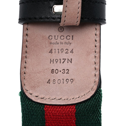 Gucci Canvas Web Interlocking G Belt 80 32 Black 3 of 5