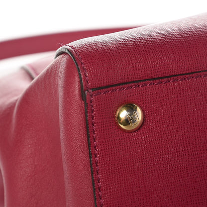 Fendi Vitello Elite Regular 2Jours Tote Rosso Scuro Ciliegia 9 of 10