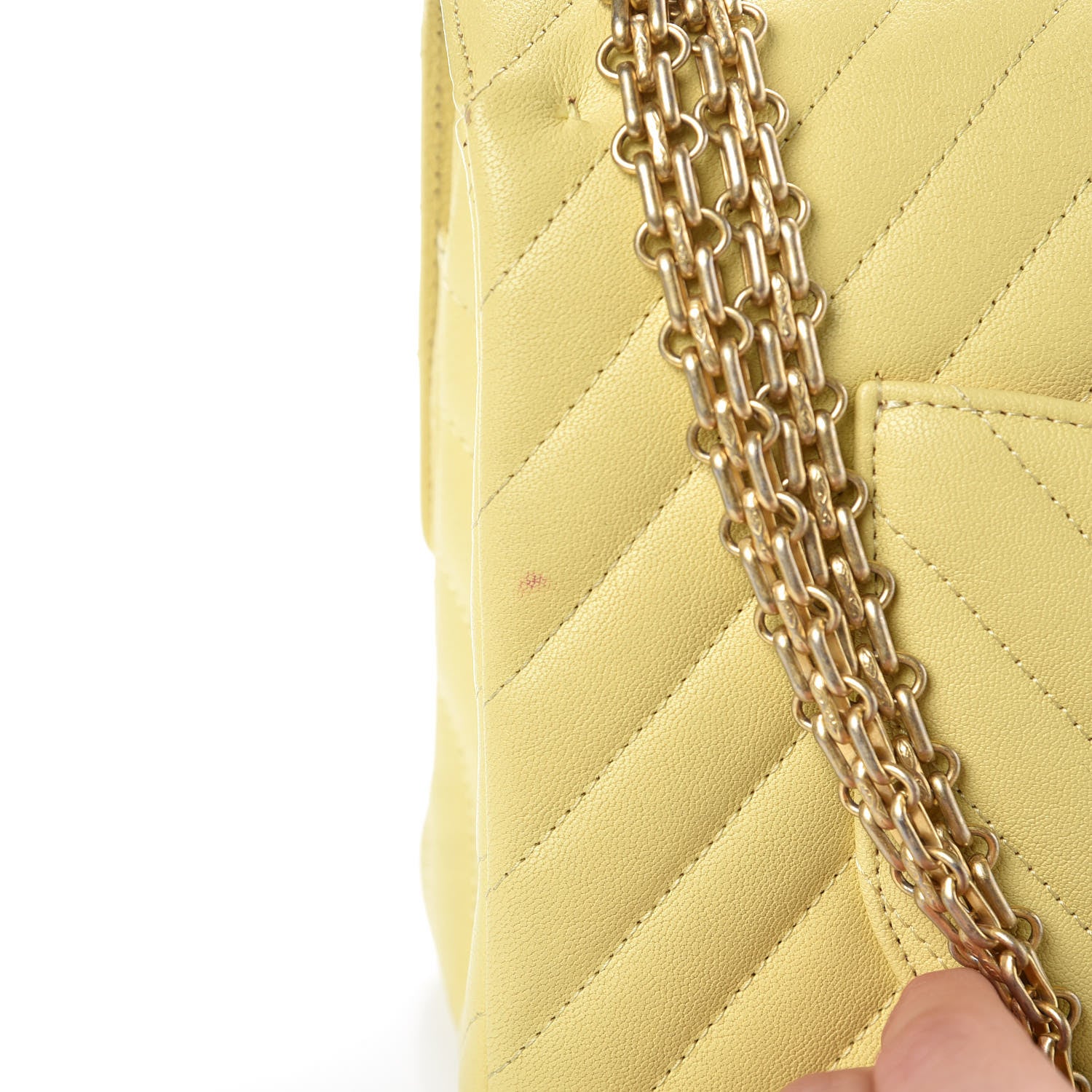 Chanel Sheepskin Chevron Quilted 2.55 Reissue 226 Flap Yellow 8 of 11
