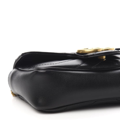 Gucci Calfskin Matelasse Super Mini GG Marmont Shoulder Bag Black 7 of 9