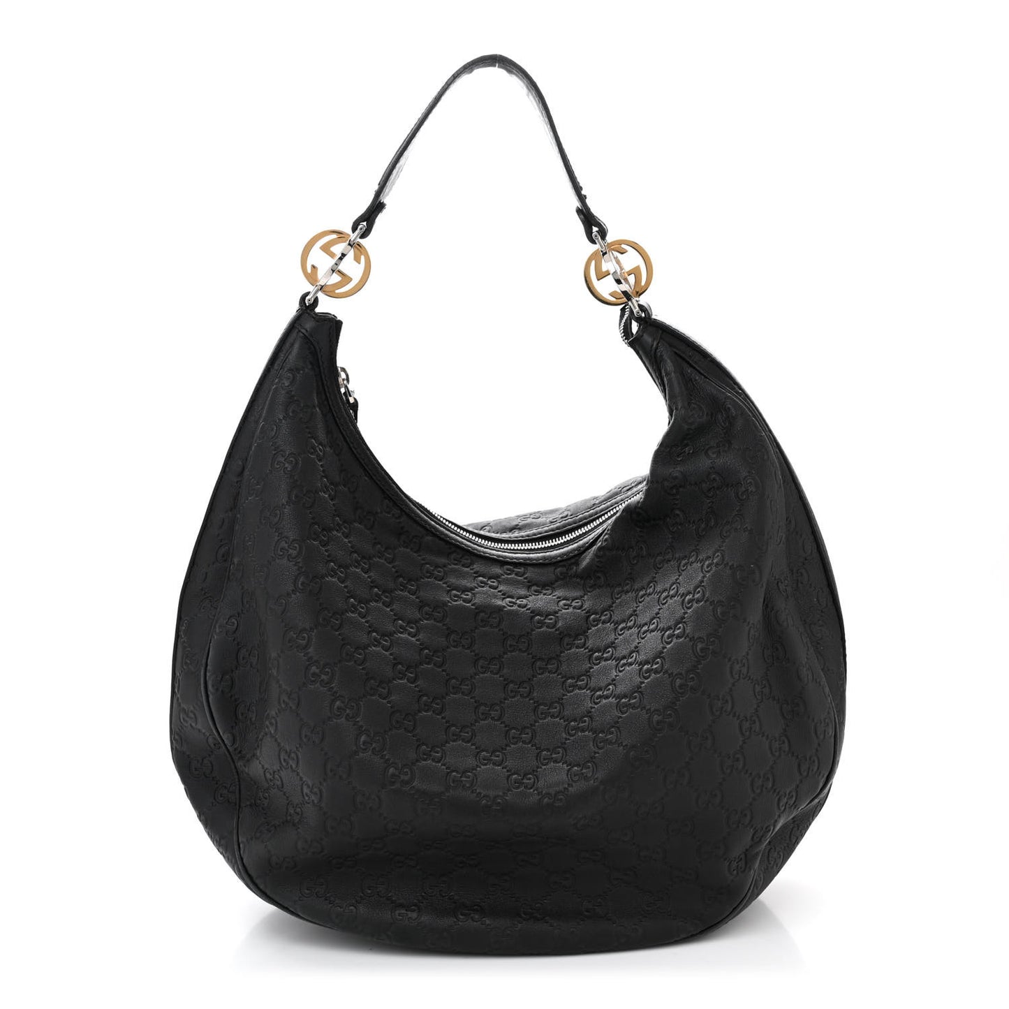 Guccissima Large GG Twins Hobo Black