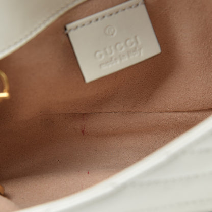 Gucci Calfskin Matelasse Super Mini GG Marmont Shoulder Bag White 13 of 16