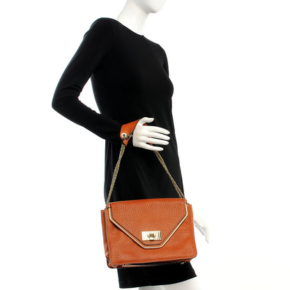 Chloe Grained Calfskin Medium Sally Flap Bag Tan 2 of 7