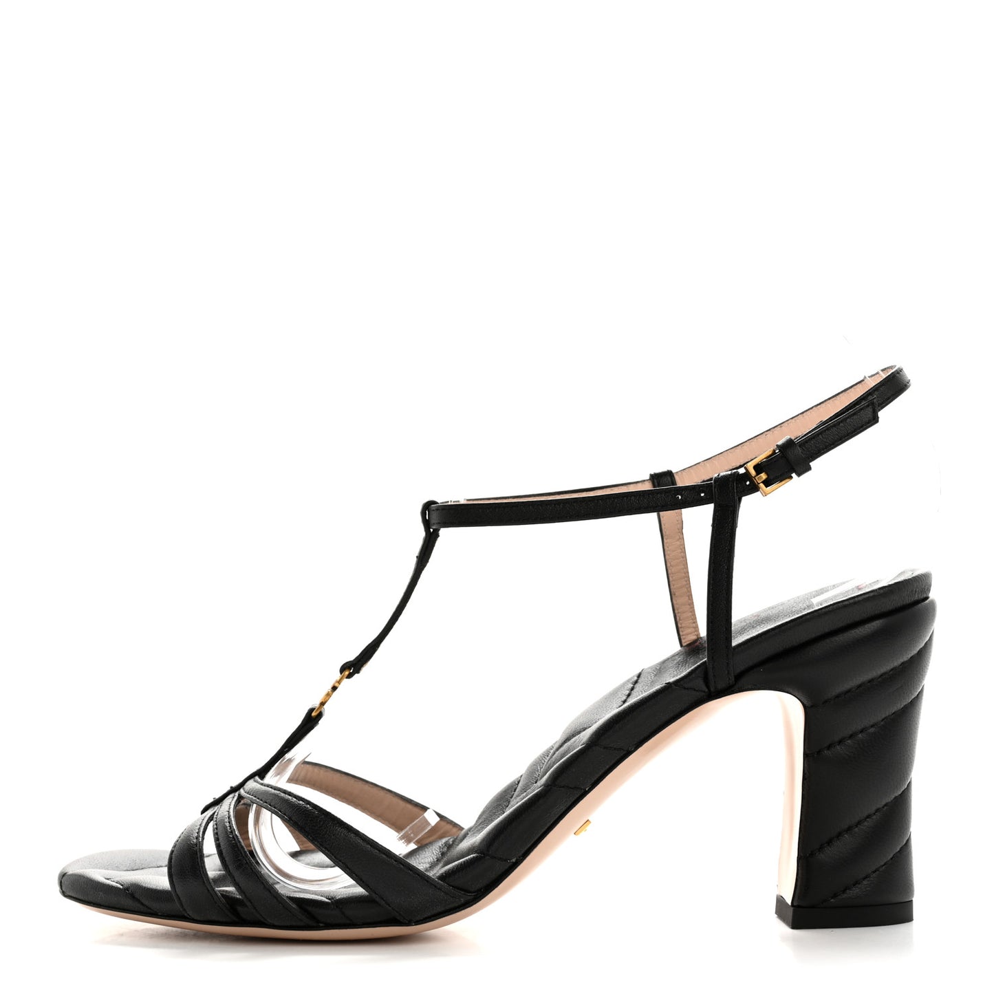 Nappa Matelasse T-Strap 40mm Sandals 38 Black