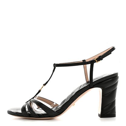 Gucci Nappa Matelasse T-Strap 40mm Sandals 38 Black 1 of 11