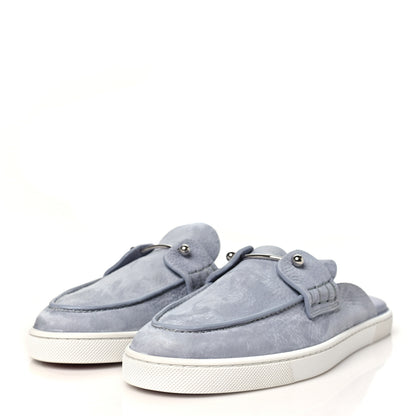 Christian Louboutin Nubuck Chanme Donna Flat Boat Flats  40.5 Jumbo Grey 4 of 9