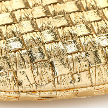 Bottega Veneta Metallic Nappa Intrecciato Medium Turn Pouch Gold 9 of 9