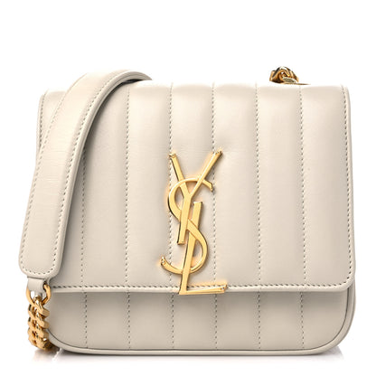 Saint Laurent SAINT LAUREN Lambskin Matelasse Small Vicky Chain Bag White 1 of 10
