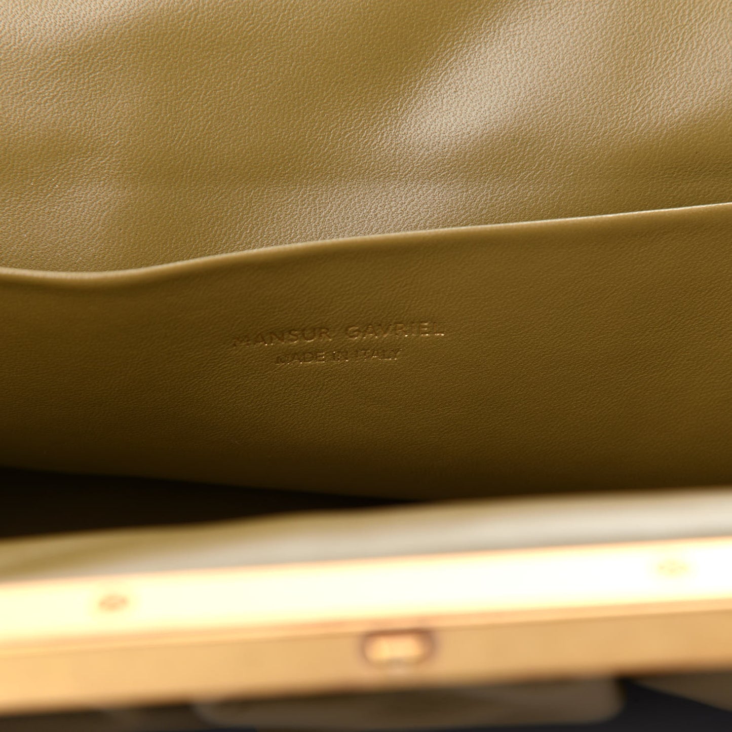 Lambskin Wave Frame Clutch Safari