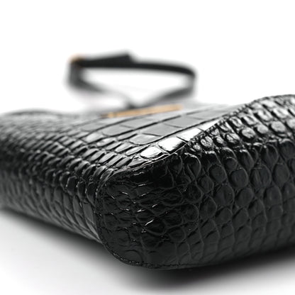 Balenciaga Shiny Super Supple Calfskin Crocodile Embossed Small XX Bag Black 7 of 8