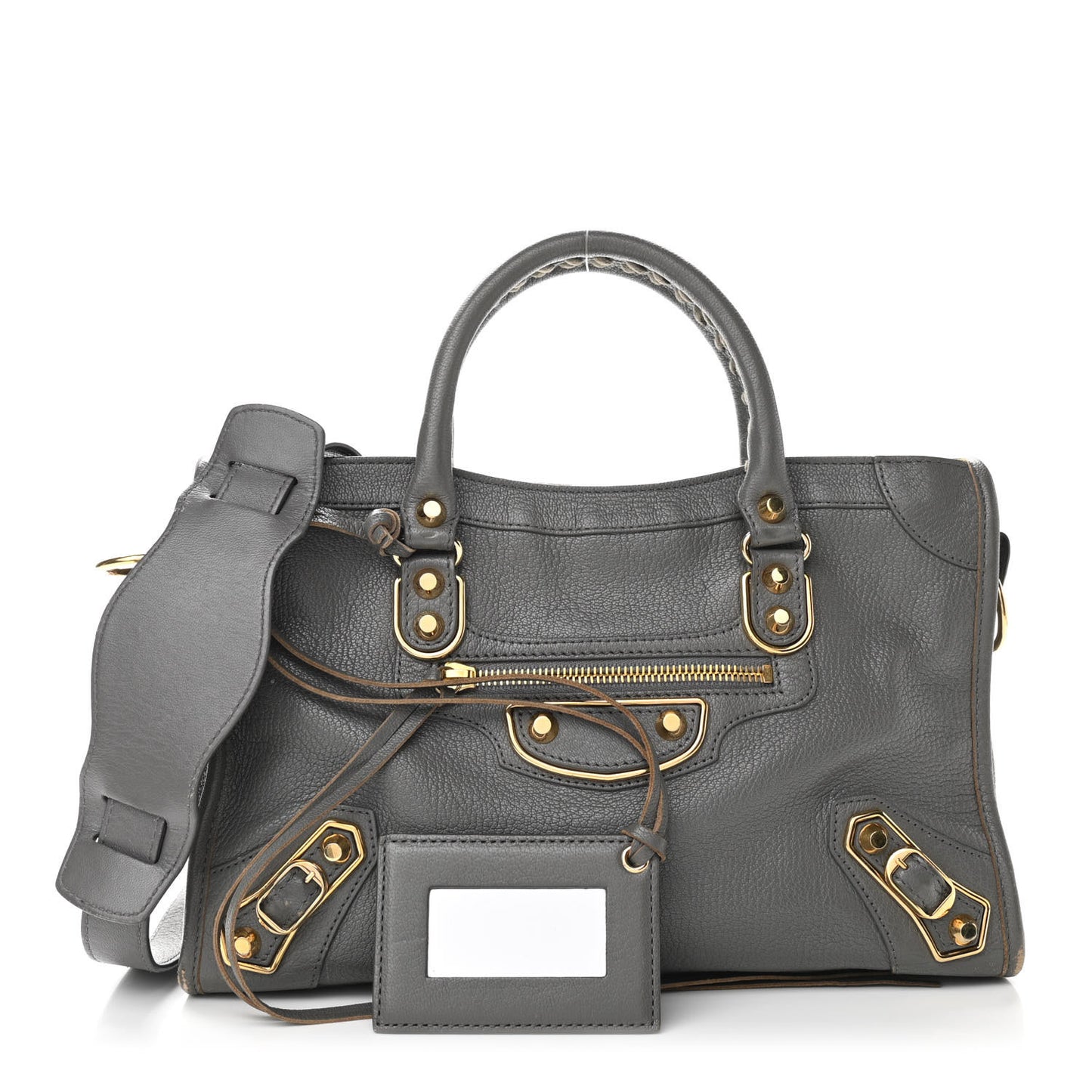 Chevre Gold Metallic Edge Hardware S City Gris Acier