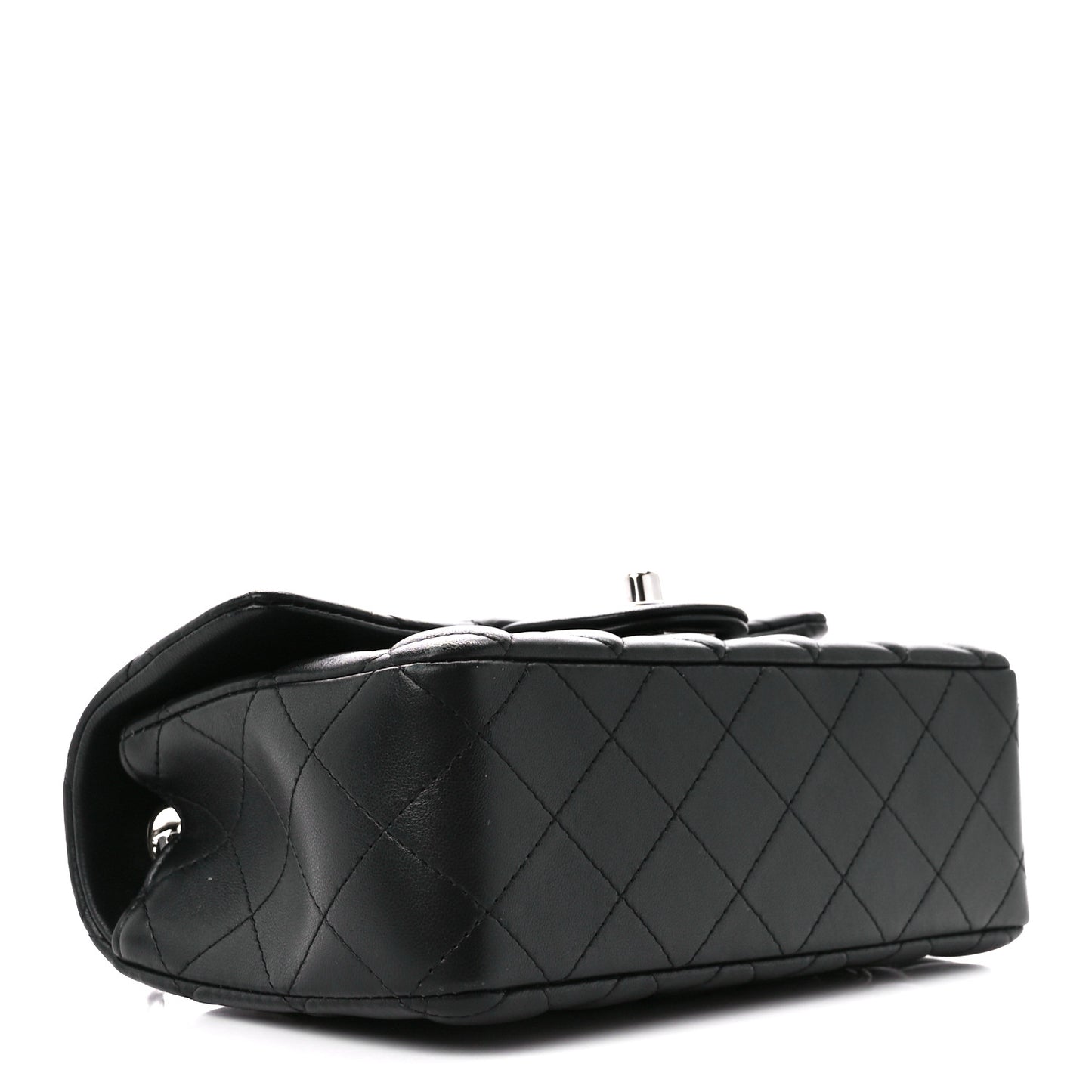 Lambskin Quilted Mini Rectangular Flap Black