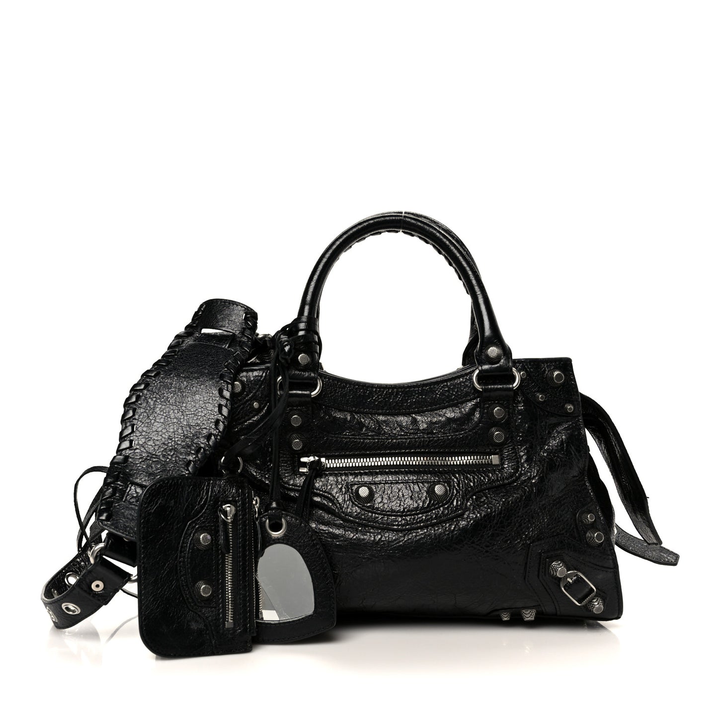Agneau Arena Small Neo Cagole City Handbag Black