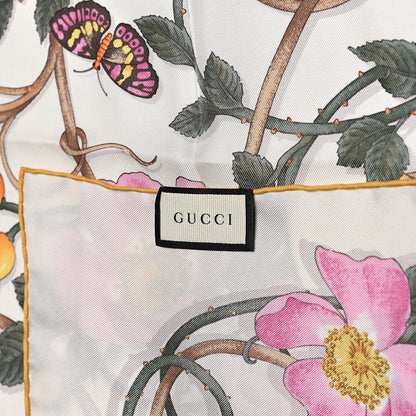 Gucci Silk Twill Flowerwebby Square Scarf White 4 of 6