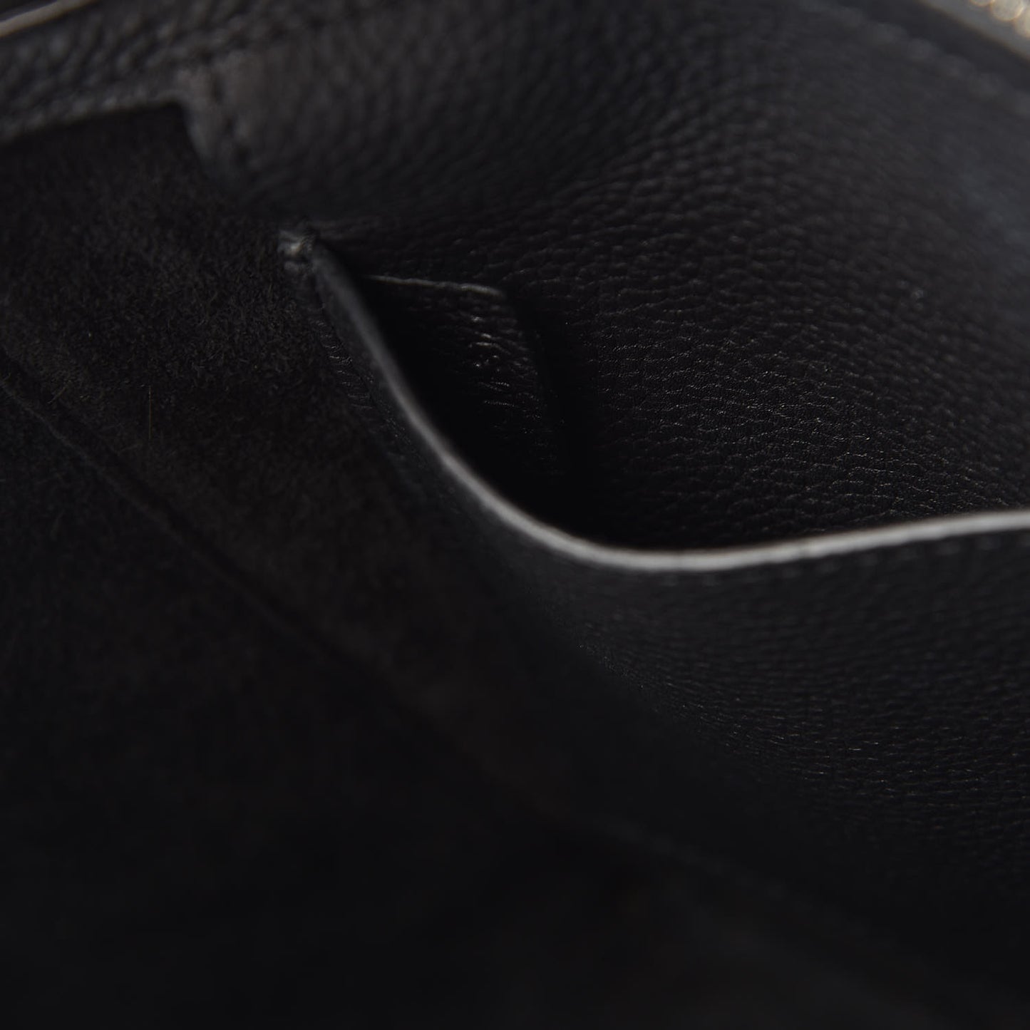 Baby Grained Calfskin Medium Tri-Fold Bag Black