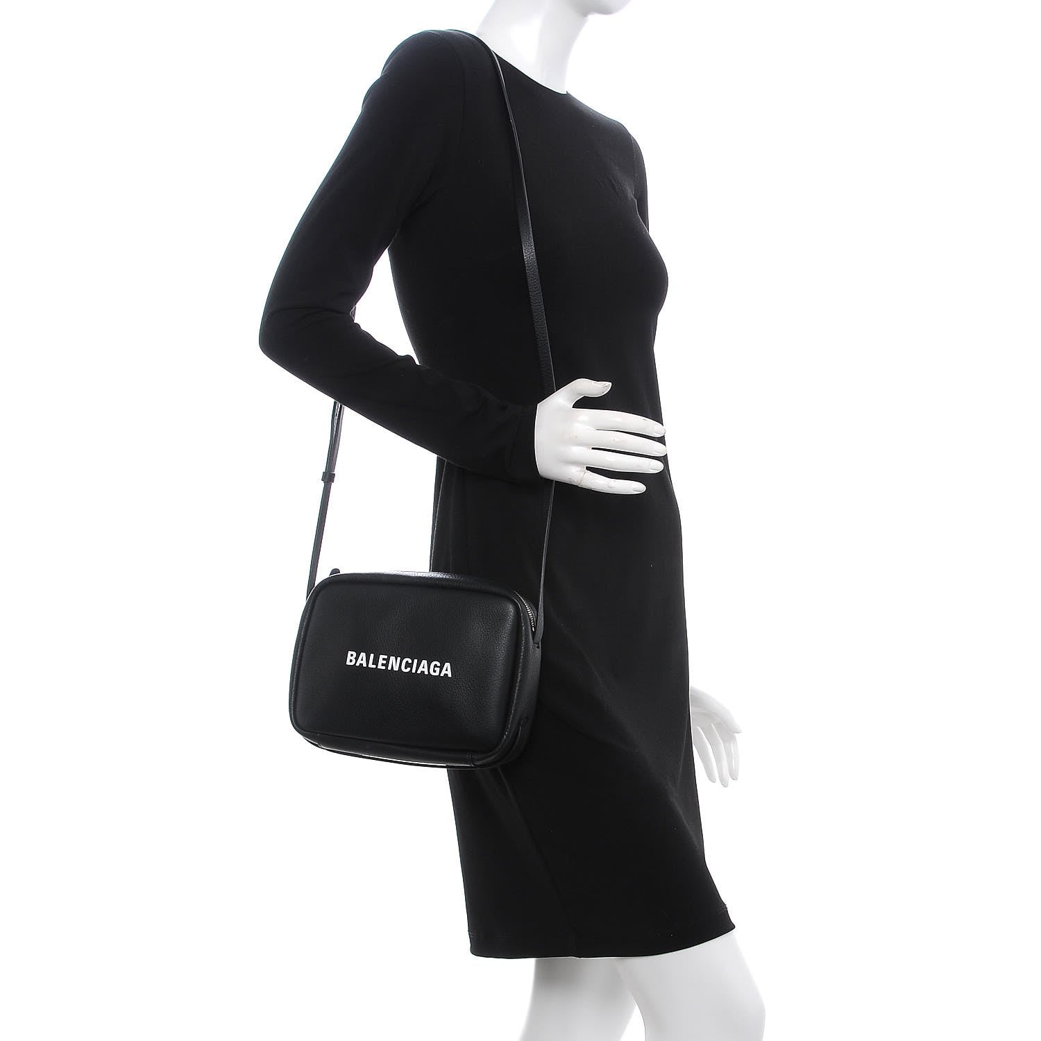 Balenciaga Calfskin Logo S Everyday Camera Bag Black 2 of 8
