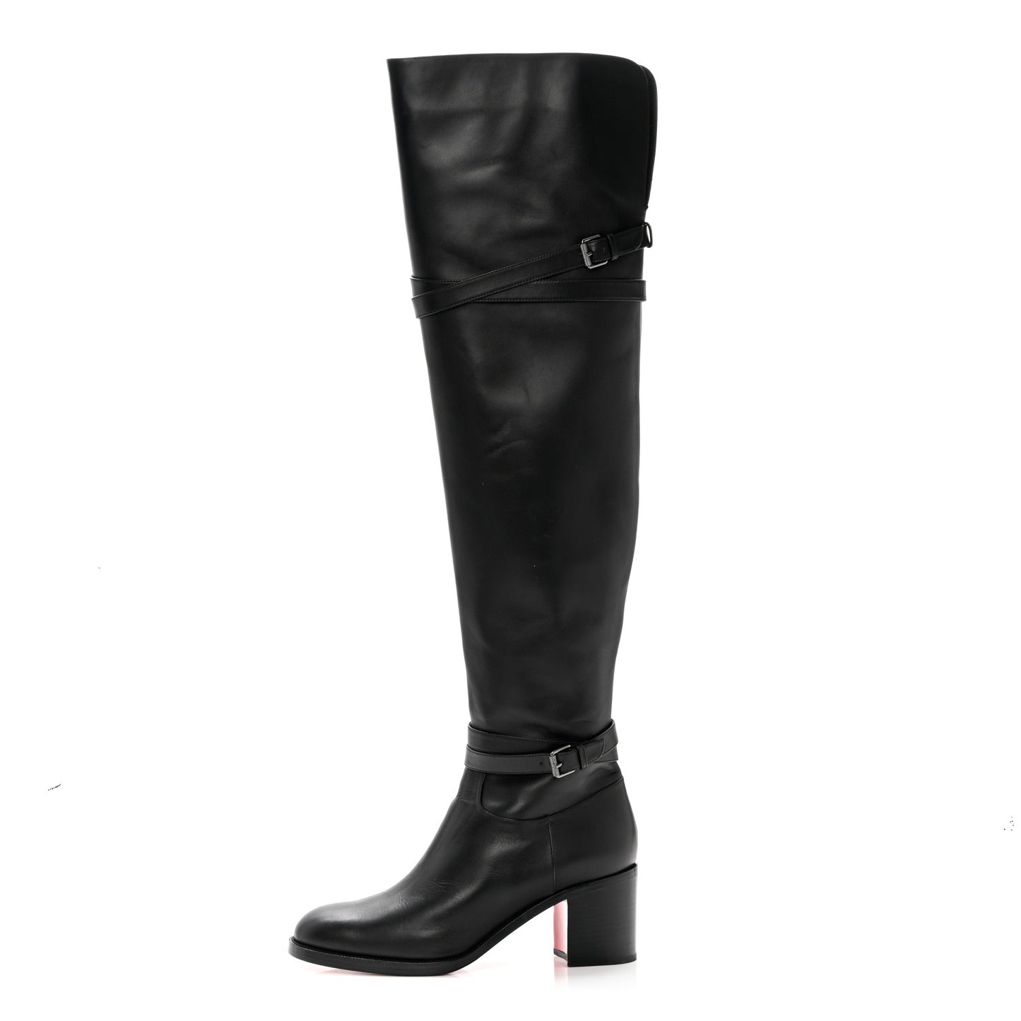 Calfskin Karialta 70 Over The Knee Boots 40.5 Black