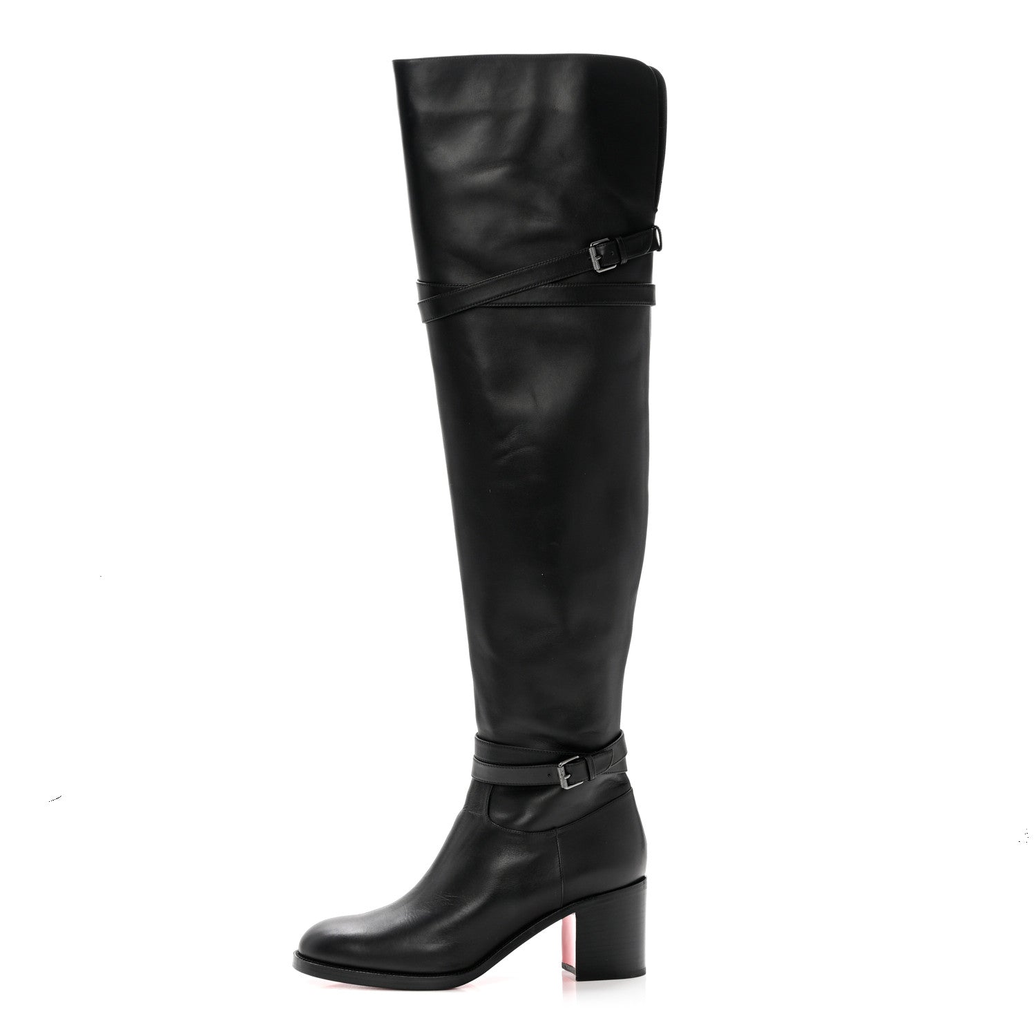 Christian Louboutin Calfskin Karialta 70 Over The Knee Boots 40.5 Black 1 of 8