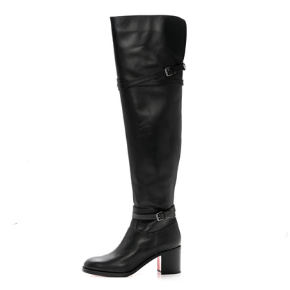 Christian Louboutin Calfskin Karialta 70 Over The Knee Boots 40.5 Black 1 of 8