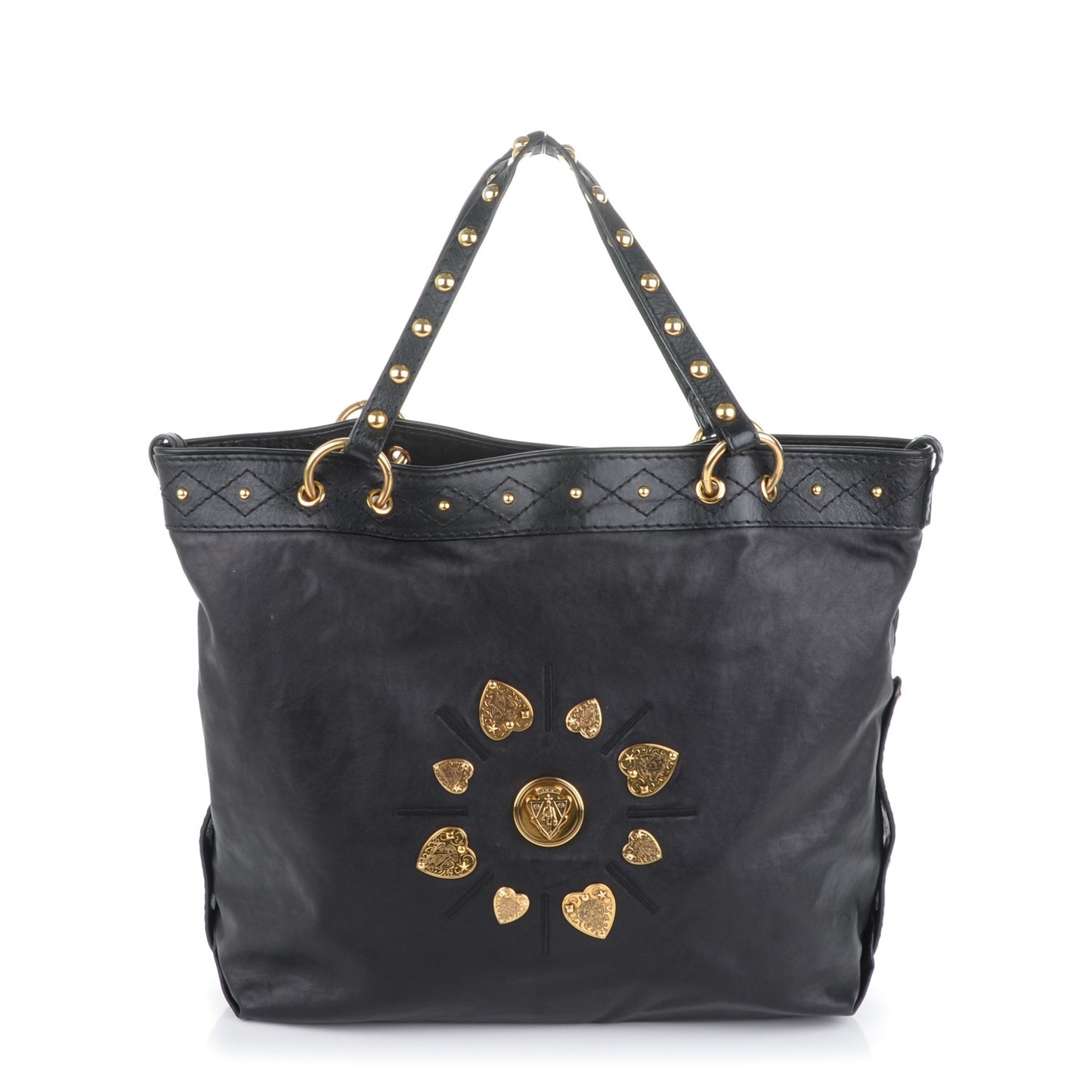 Calfskin Studded Medium Irina Tote Black