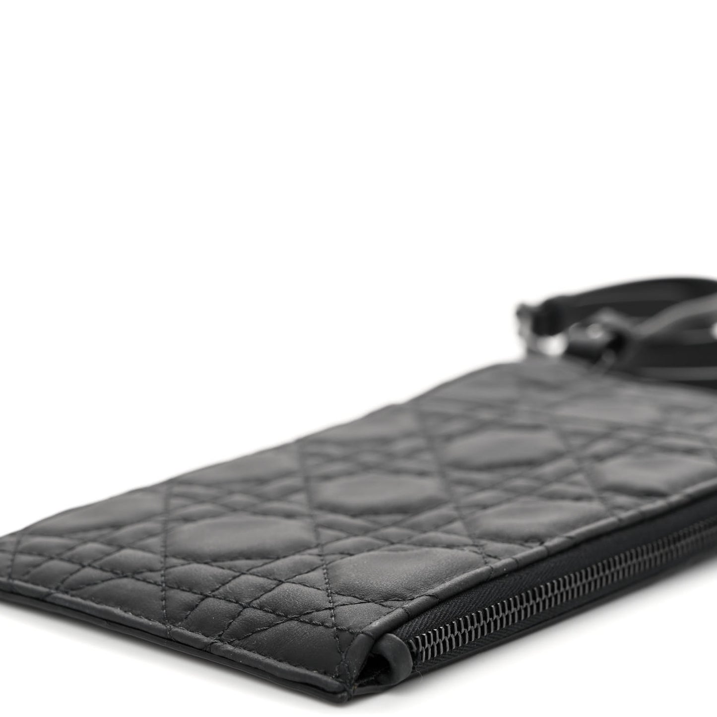Ultra Matte Calfskin Lady Dior Long Wallet With Strap Black