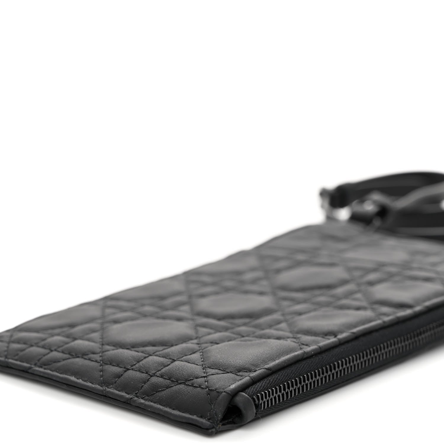 Christian Dior Ultra Matte Calfskin Lady Dior Long Wallet With Strap Black 9 of 10