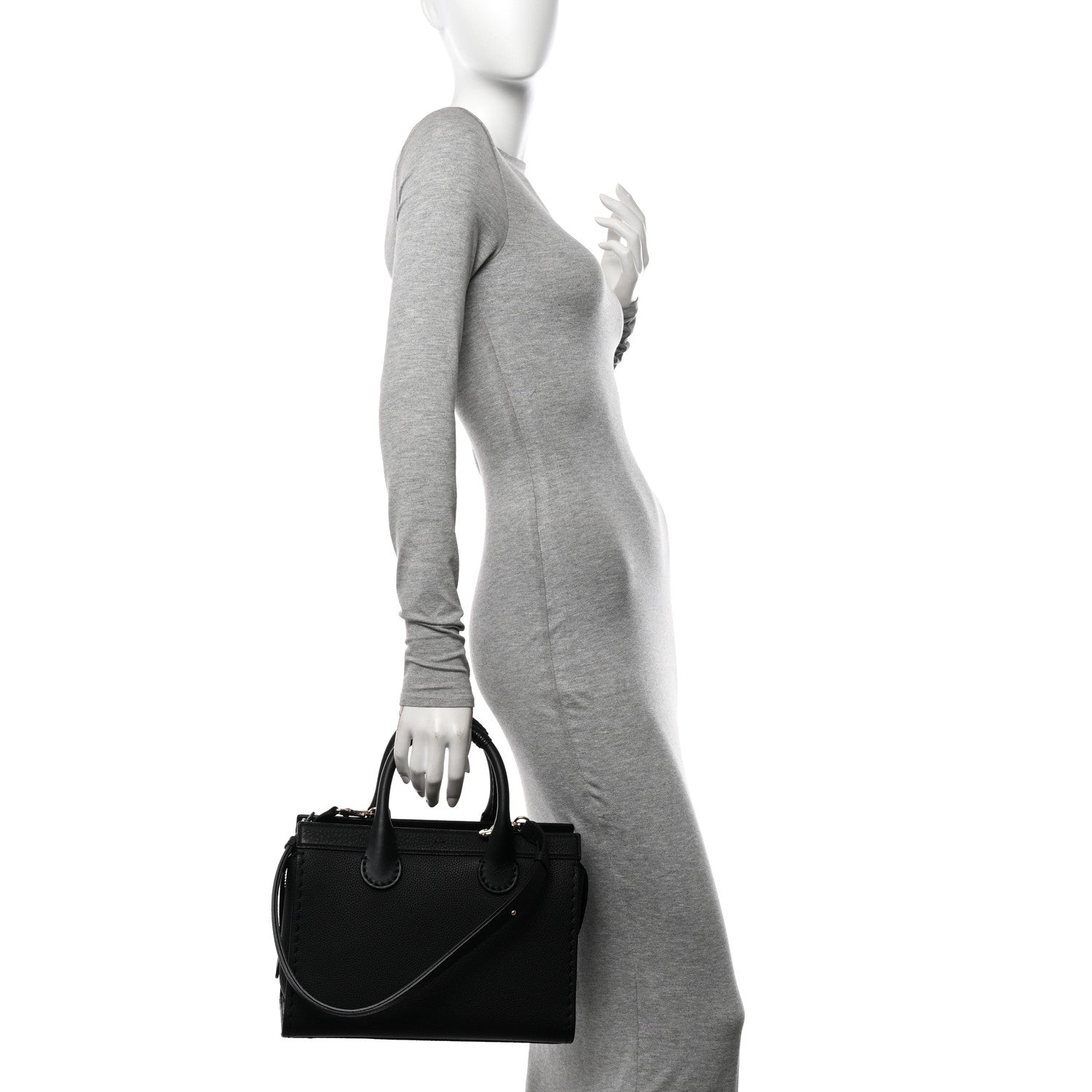 Chloe Grained Calfskin Small Edith Top Handle Bag Black 2 of 12
