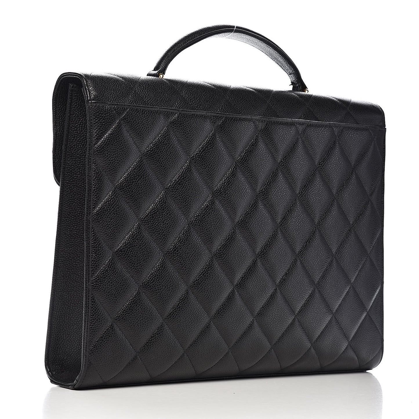 Caviar Quilted Briefcase Laptop Bag Black