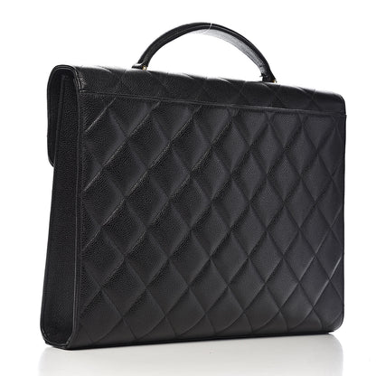 Chanel Caviar Quilted Briefcase Laptop Bag Black 3 of 13